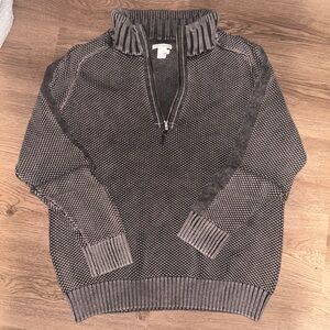 Men's Charcoal Zip-Up Sweater